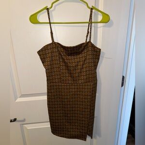 Brown floral romper dress